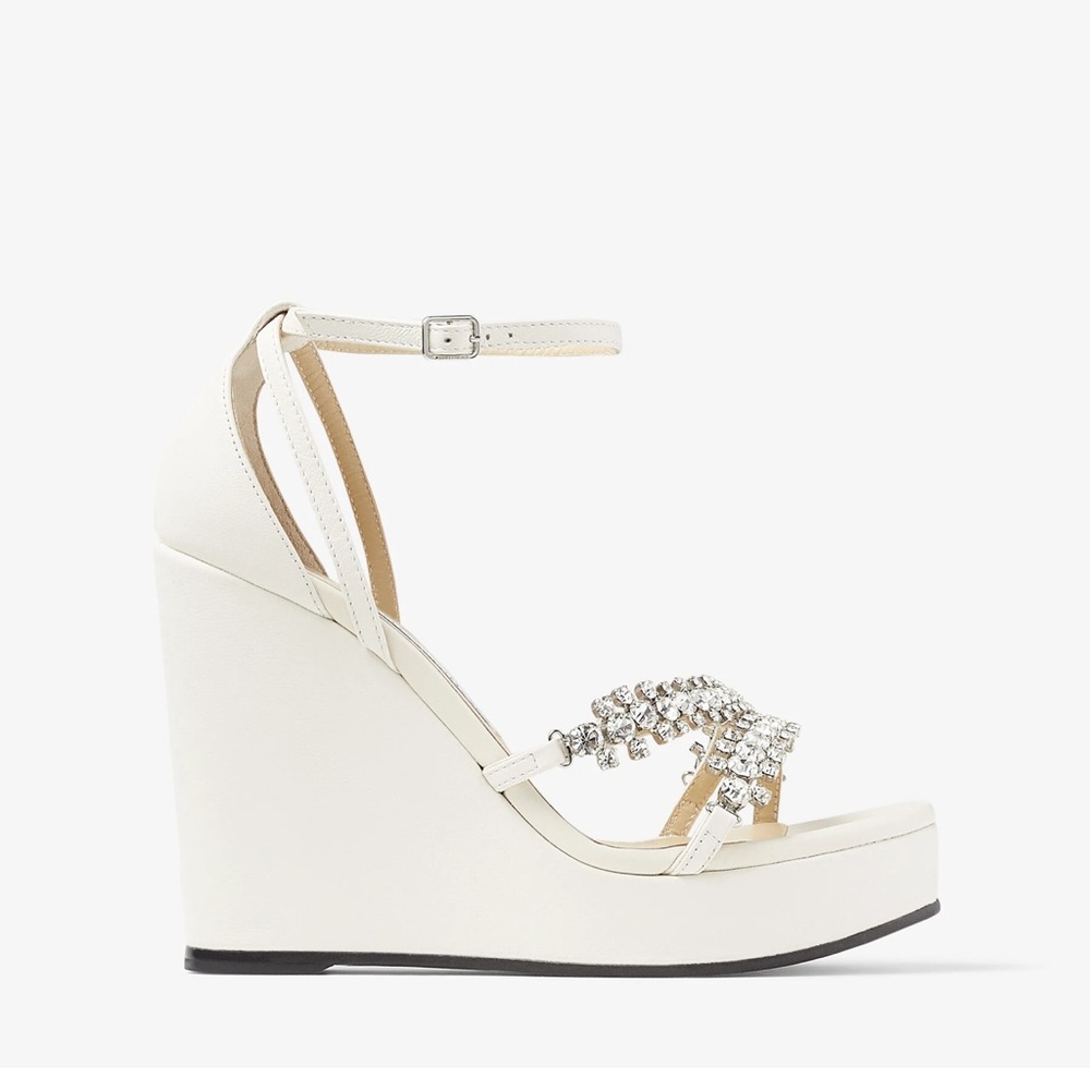 Jimmy Choo Bing Wedge 120Latte Nappa Leather